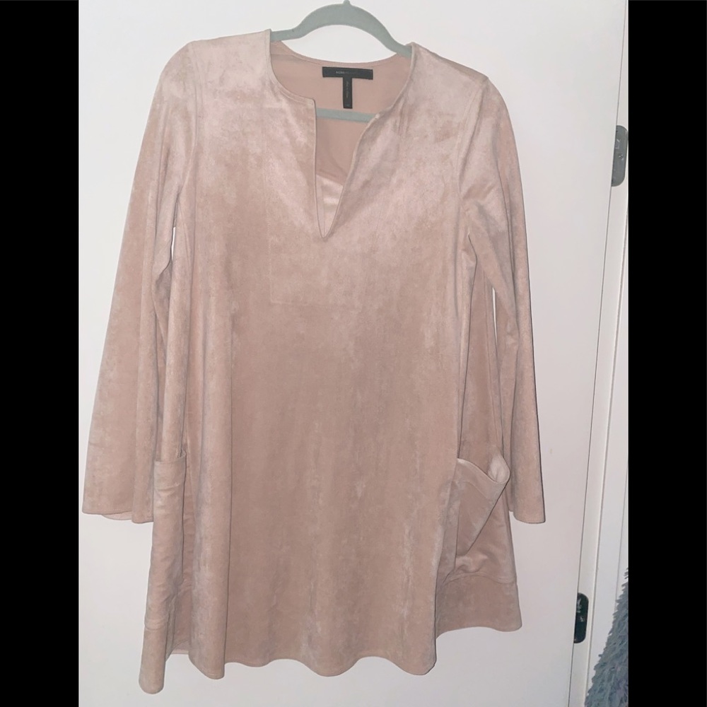 Long Sleeve BCBG Max Azria Suede Swing Dres